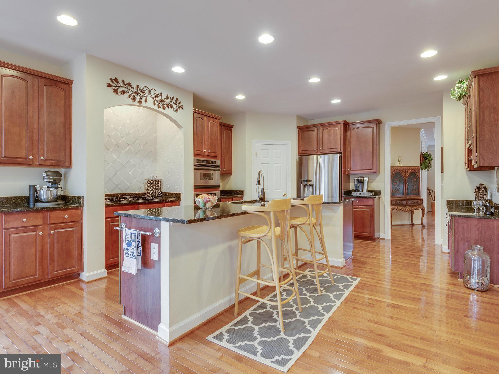 22570 Forest Manor Drive Ashburn, VA 20148 - Photo 2 of 30 a kitchen with stainless steel appliances granite countertop a stove top oven a sink refrigerator and cabinets
