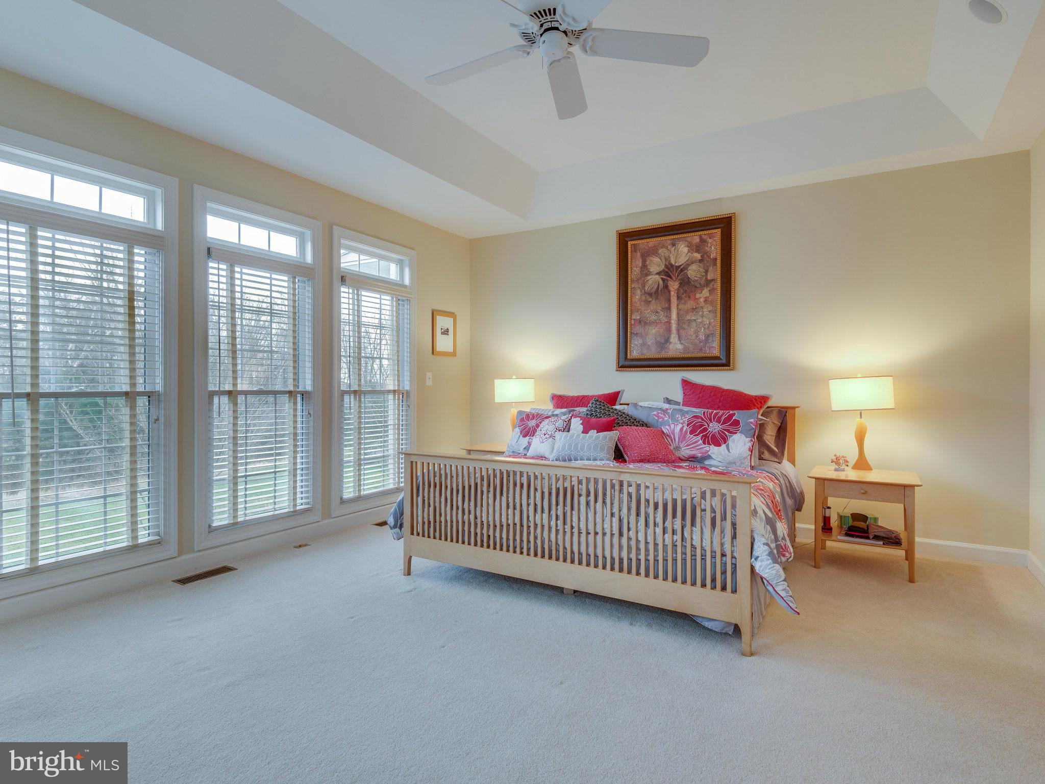 22570 Forest Manor Drive Ashburn, VA 20148 - Photo 12 of 30 a bedroom with a bed and a chandelier