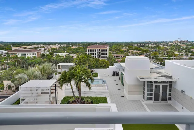 a view of a city with tall buildings