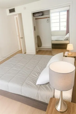 a living room with couch and a table