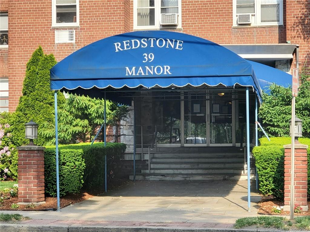 39 Glenbrook Road, Unit 1K Stamford, CT 06902 - Photo 1 of 1 Welcome to 39 Redstone Manor. Covered front entry protects you from the weather as you enter the building.