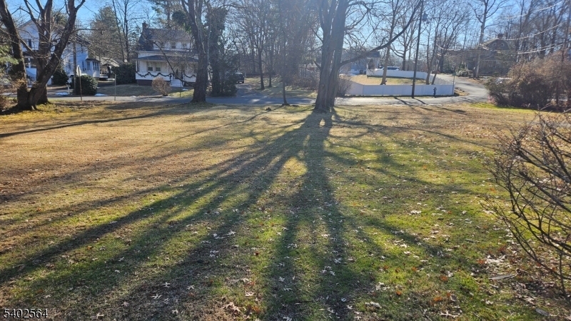 a view of yard with snow on side of house