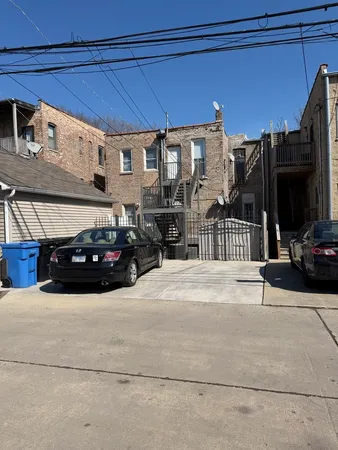 a view of a car parked in garage