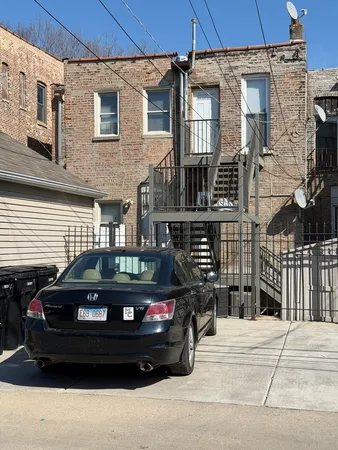 a car parked in front of a building