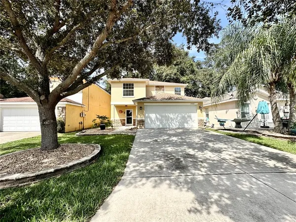 a view of a back yard of the house