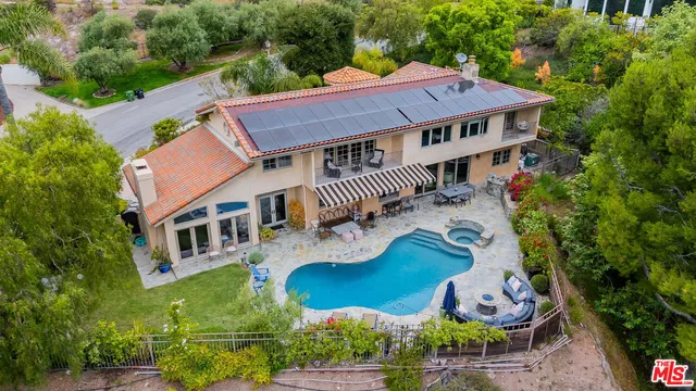 an aerial view of a house