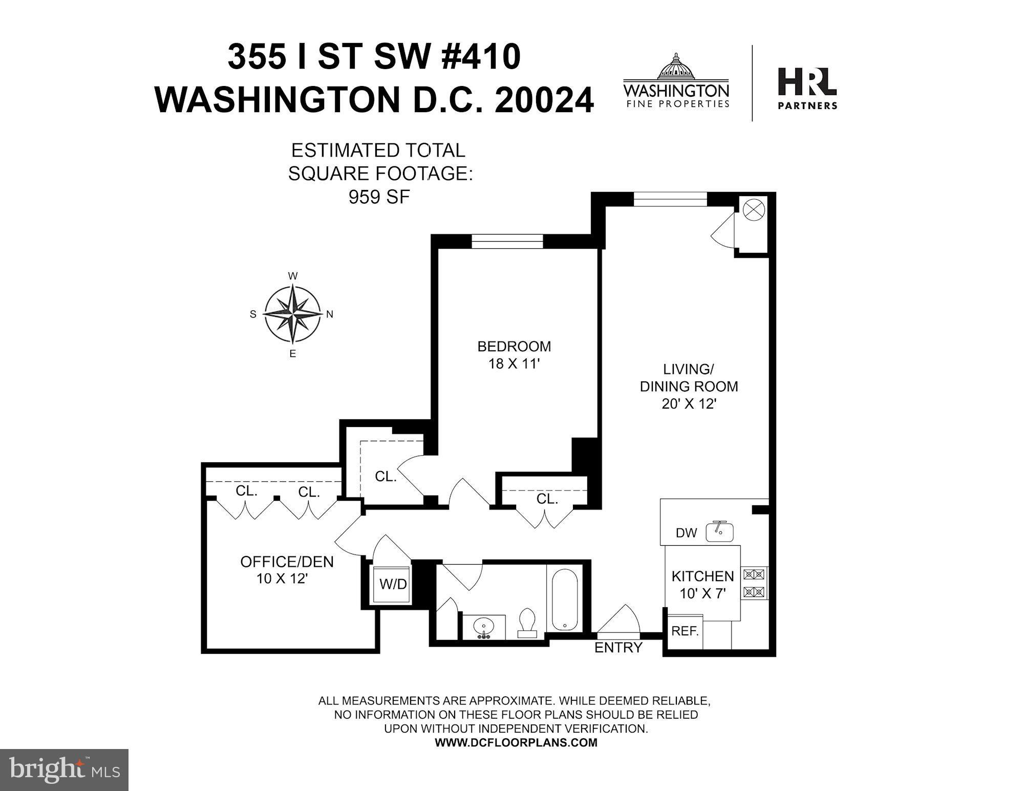 355 I Street Southwest, Unit 410 Washington, DC 20024 - Photo 20 of 20 Floor Plan
