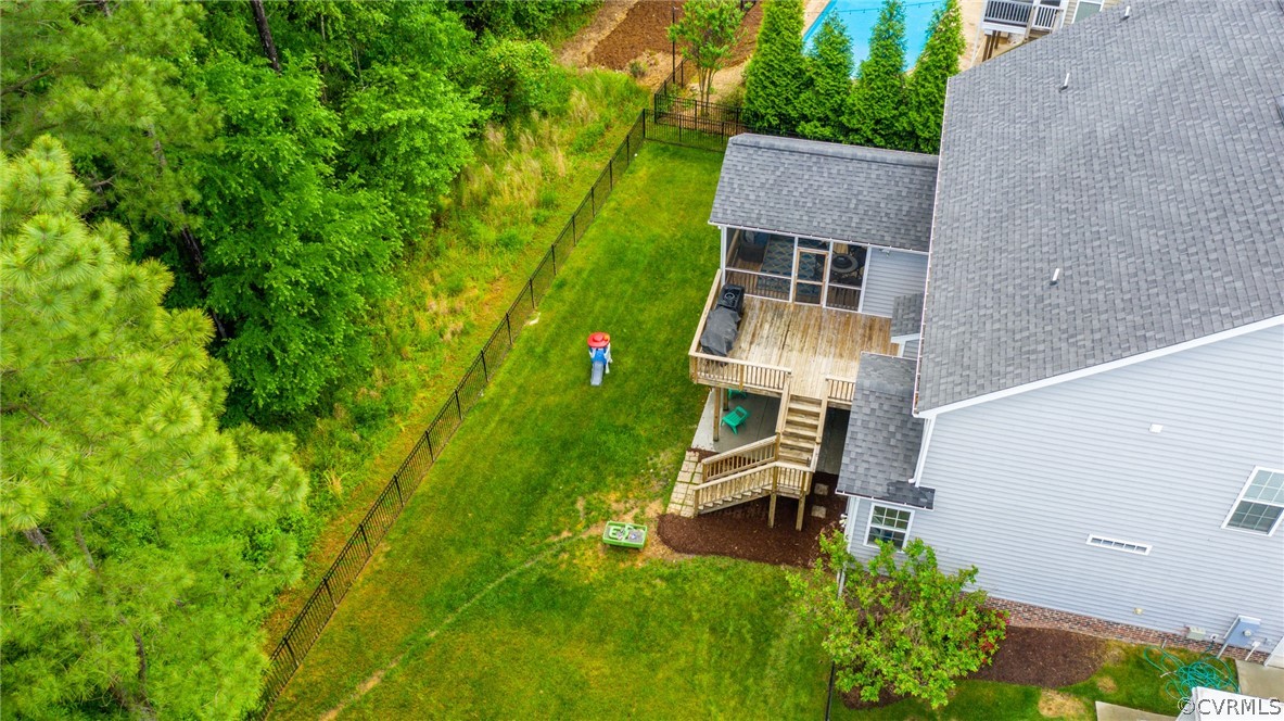 15824 Longlands Road Chesterfield, VA 23832 - Photo 4 of 50 Aerial view of he fenced back yard, screen porch,
