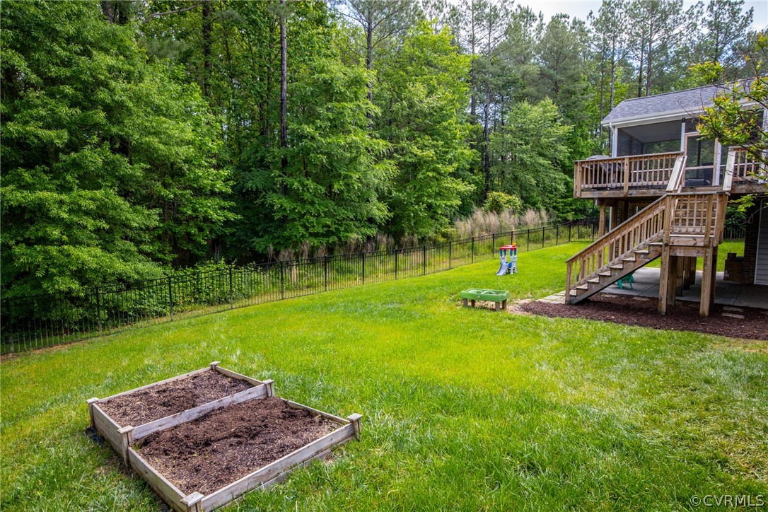 15824 Longlands Road Chesterfield, VA 23832 - Photo 6 of 50 Back yard with raised garden planters.