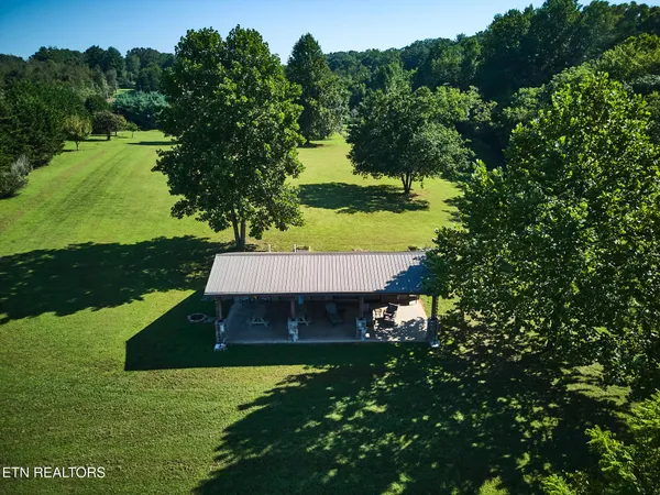 a view of a lake with houses