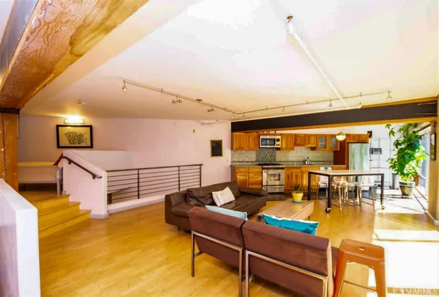 a living room with furniture