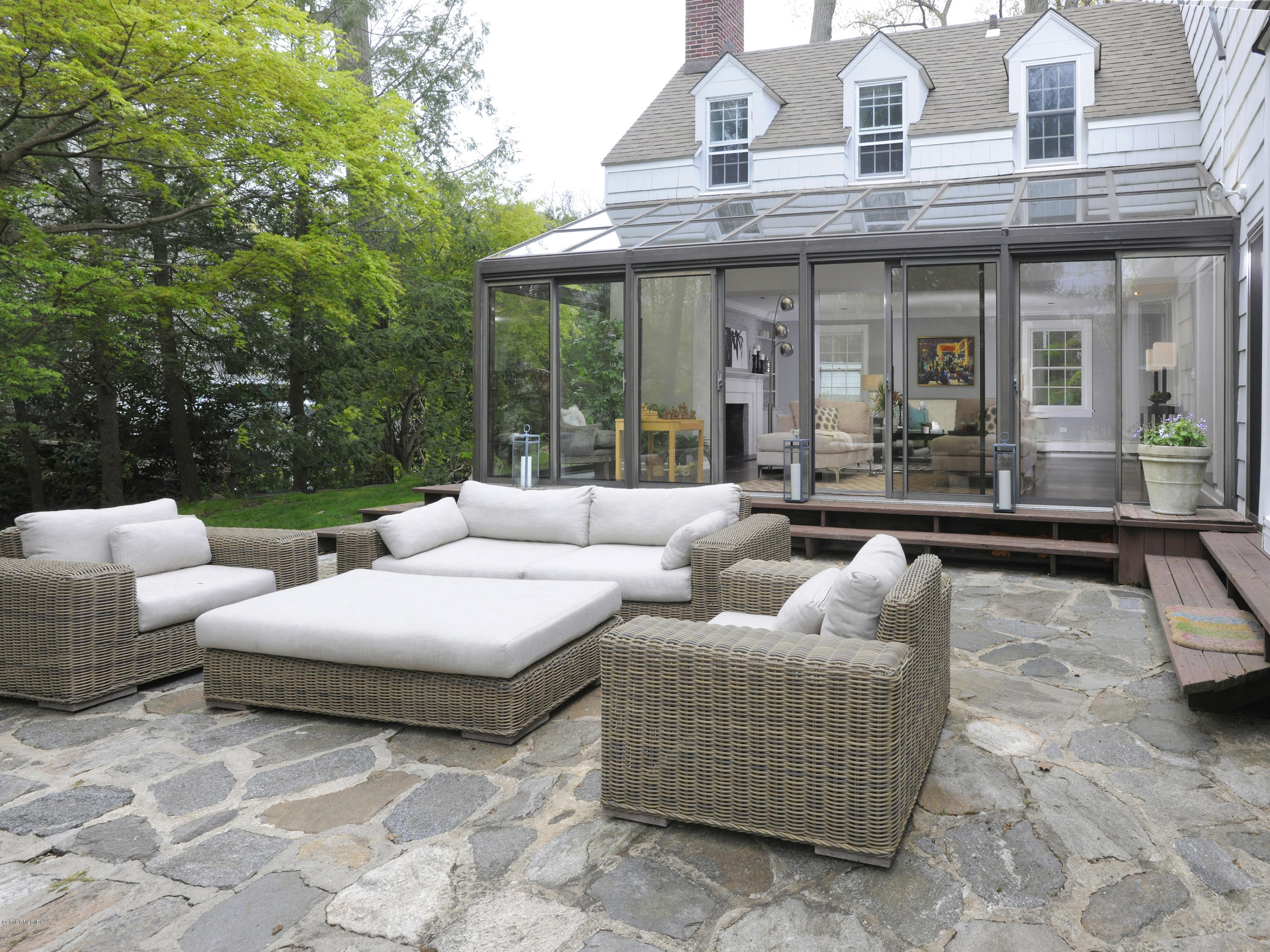 12 Wesskum Wood Road Riverside, CT 06878 - Photo 32 of 41 a view of the patio with couches and pool