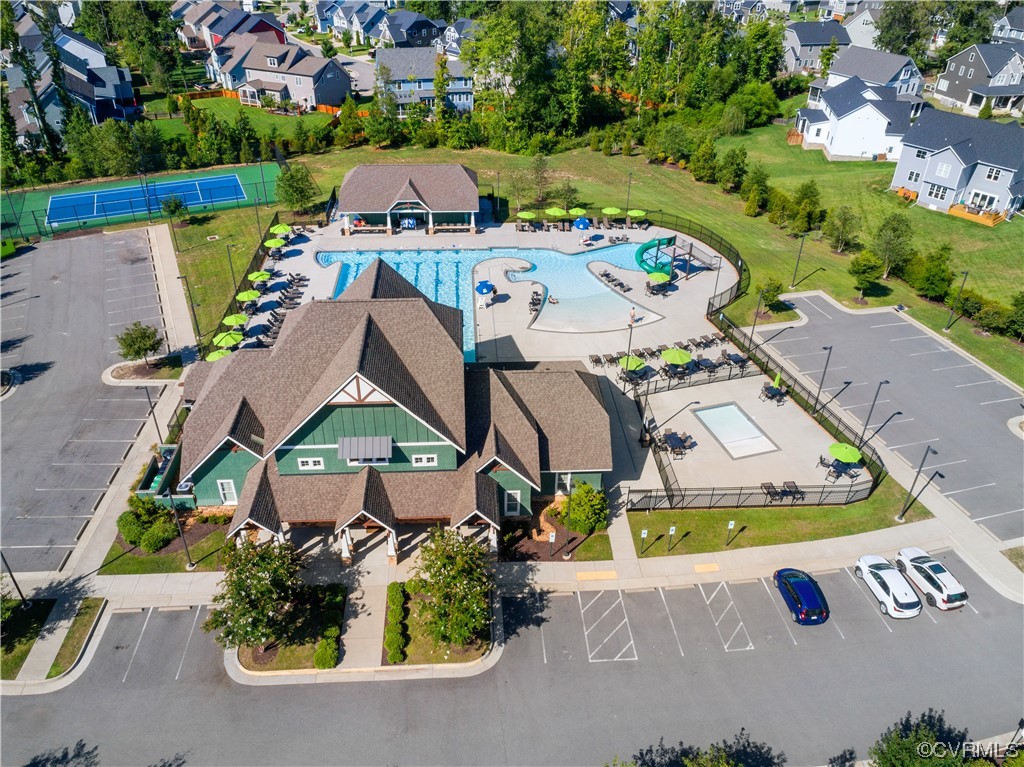 15142 Heaton Drive Midlothian, VA 23112 - Photo 36 of 41 an aerial view of a house with a swimming pool and outdoor space