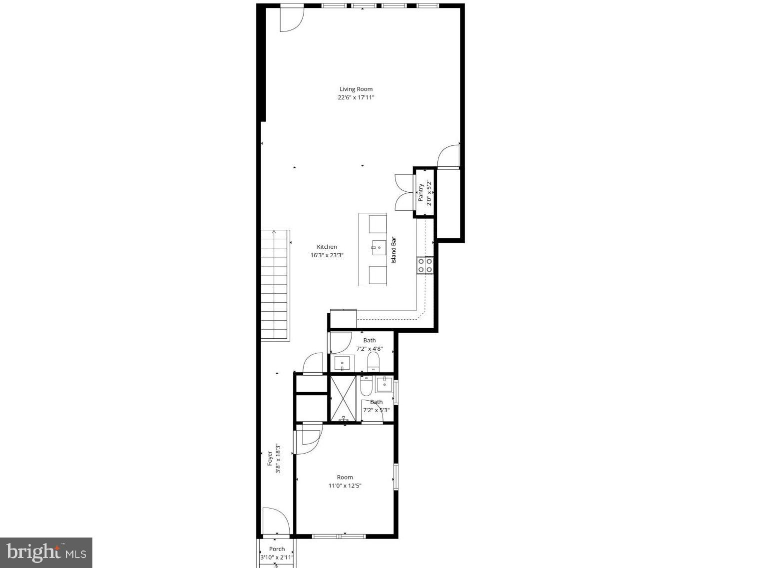 5404 4th Street Northwest, Unit 1 Washington, DC 20011 - Photo 5 of 5 Lower Level Floor Plan