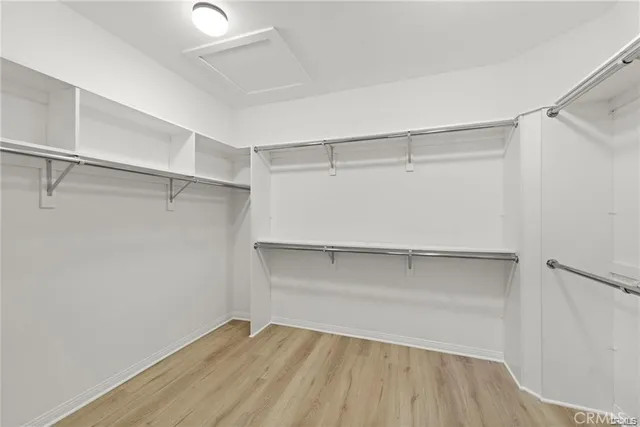 a view of an empty walk in closet