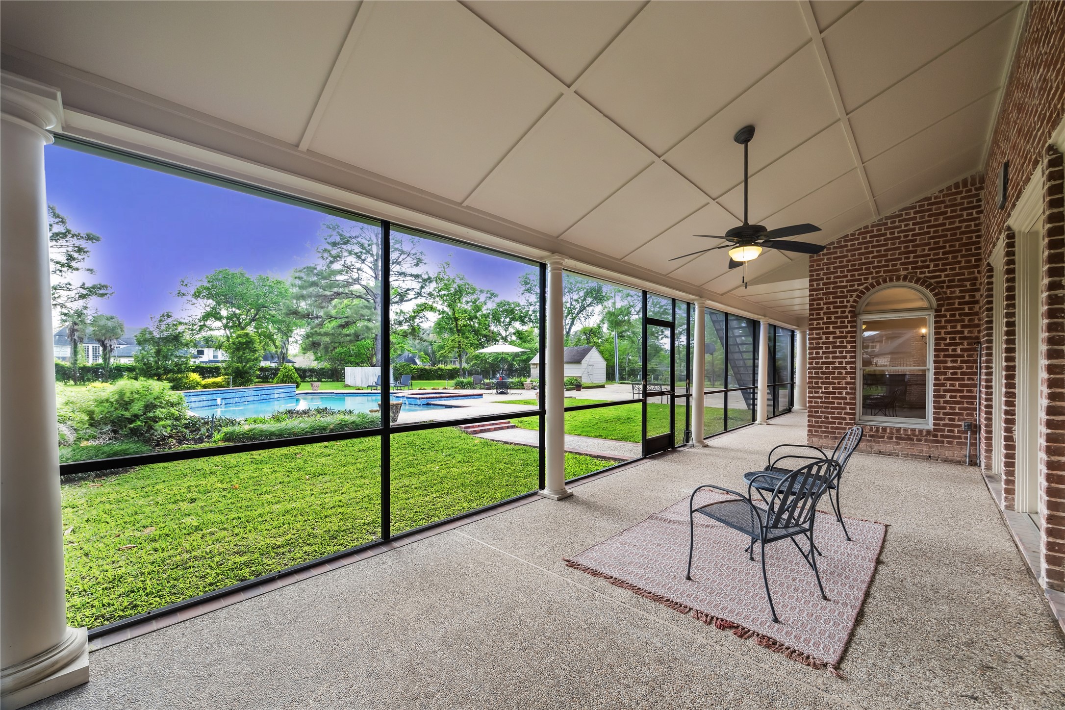 6611 Riva Ridge Drive Richmond, TX 77406 - Photo 41 of 46 Imagine evenings watching the sunset and kids in the pool or morning coffees on this oversized screen porch.