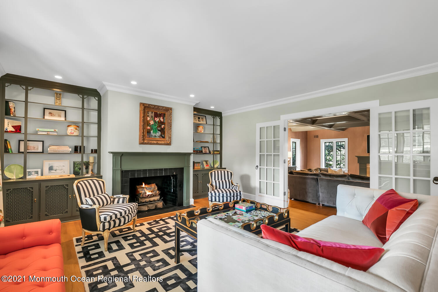 162 Black Point Road Rumson, NJ 07760 - Photo 13 of 58 a living room with furniture or couch and a fireplace