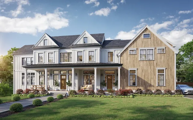 front view of a house with a yard