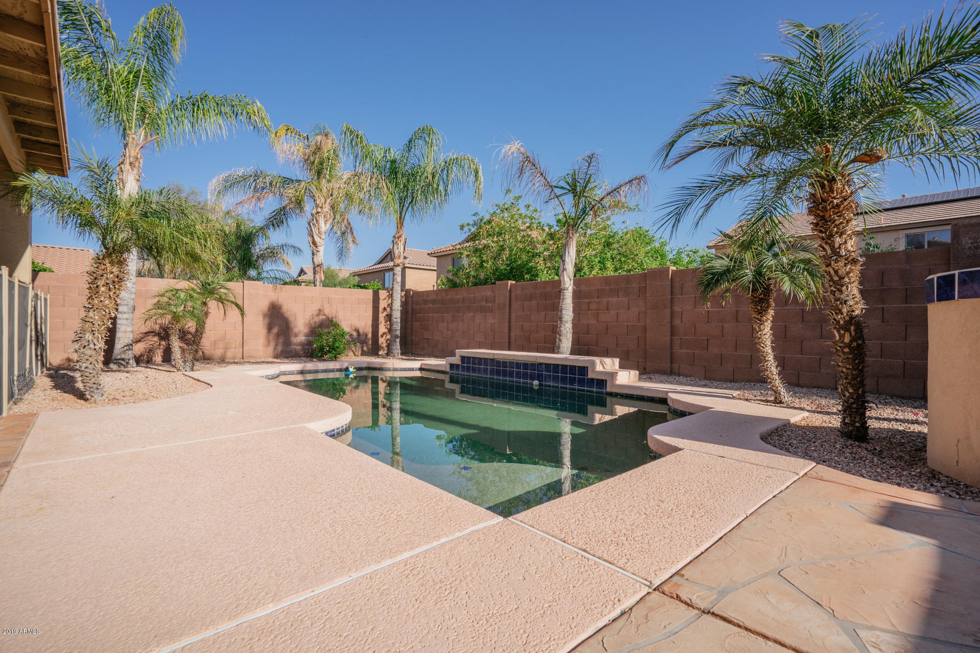 15441 West Shangri La Road Surprise, AZ 85379 - Photo 23 of 24 a view of swimming pool with a table and chairs under palm trees