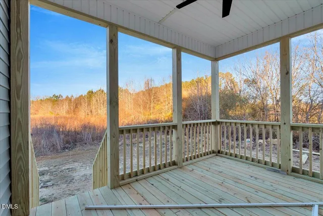 a view of mountain with wooden floor