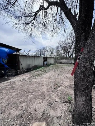 a view of a backyard of the house