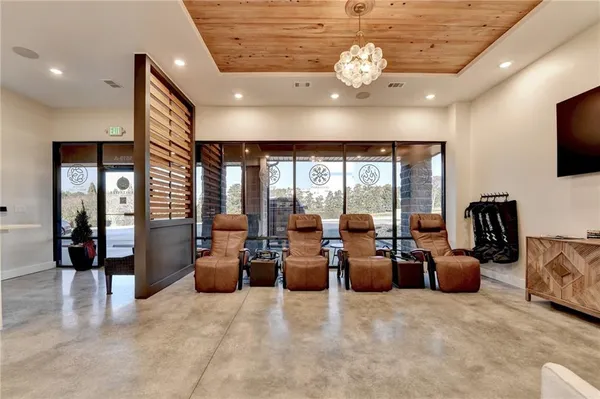 a living room with furniture