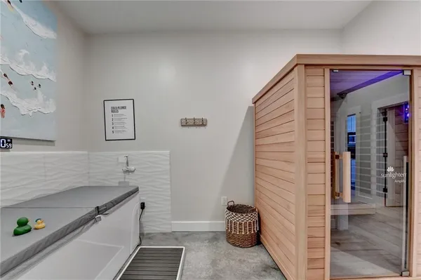 a view of workspace with a couch