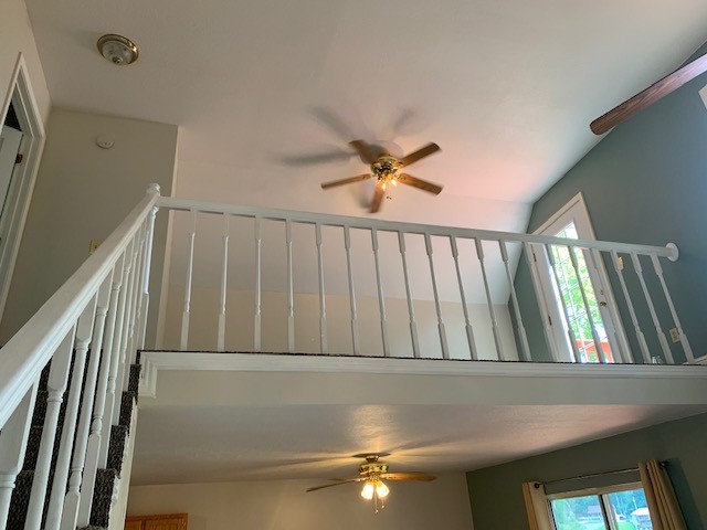 323 Cosby Parris Road Byrdstown, TN 38549 - Photo 9 of 28 a view of staircase with railing and white walls