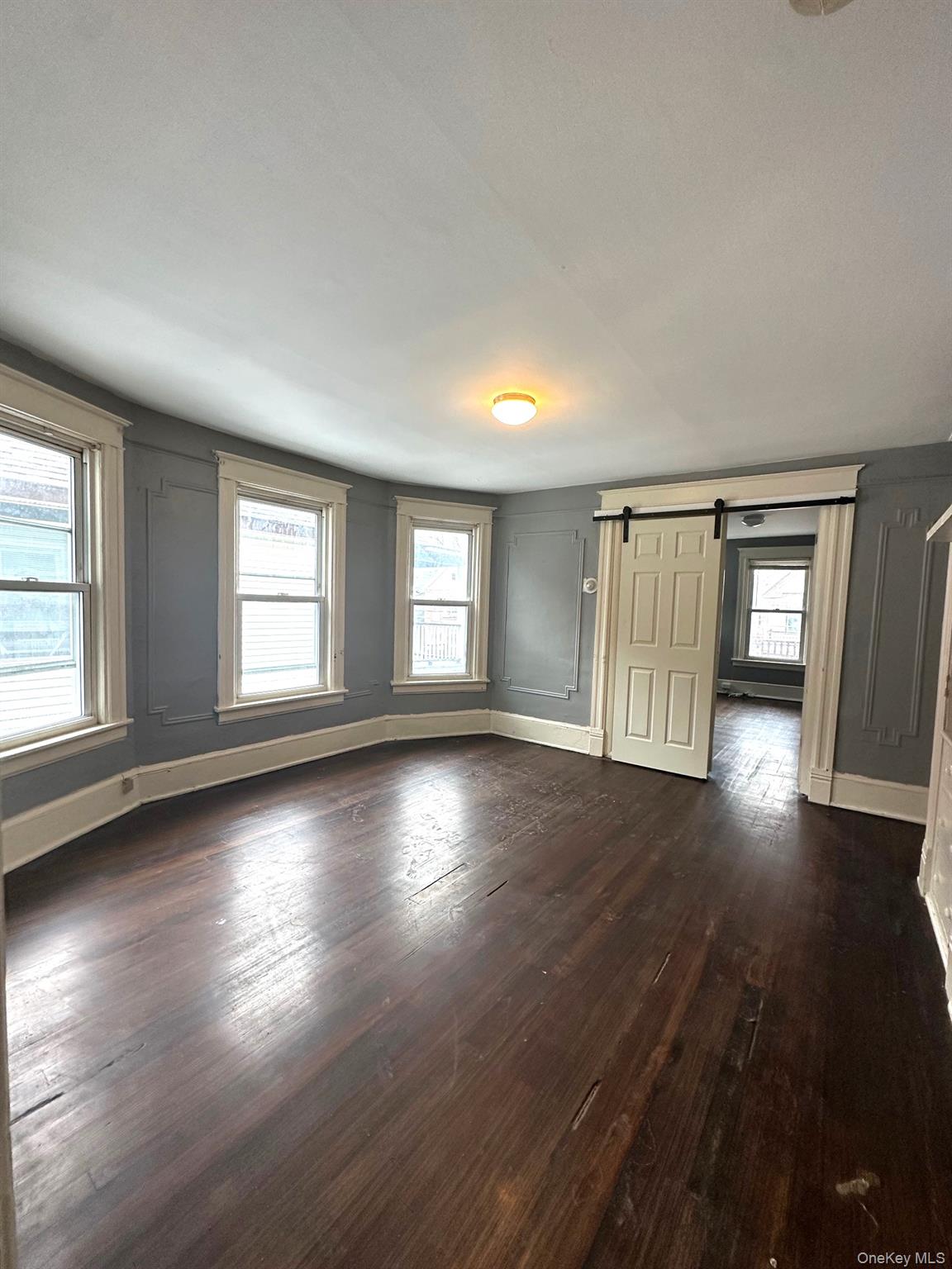 197 North Hamilton Street, Unit 2 Poughkeepsie, NY 12601 - Photo 3 of 12 Different view of living room barn door is master bedroom