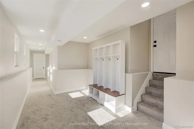 a view of entryway with white walls