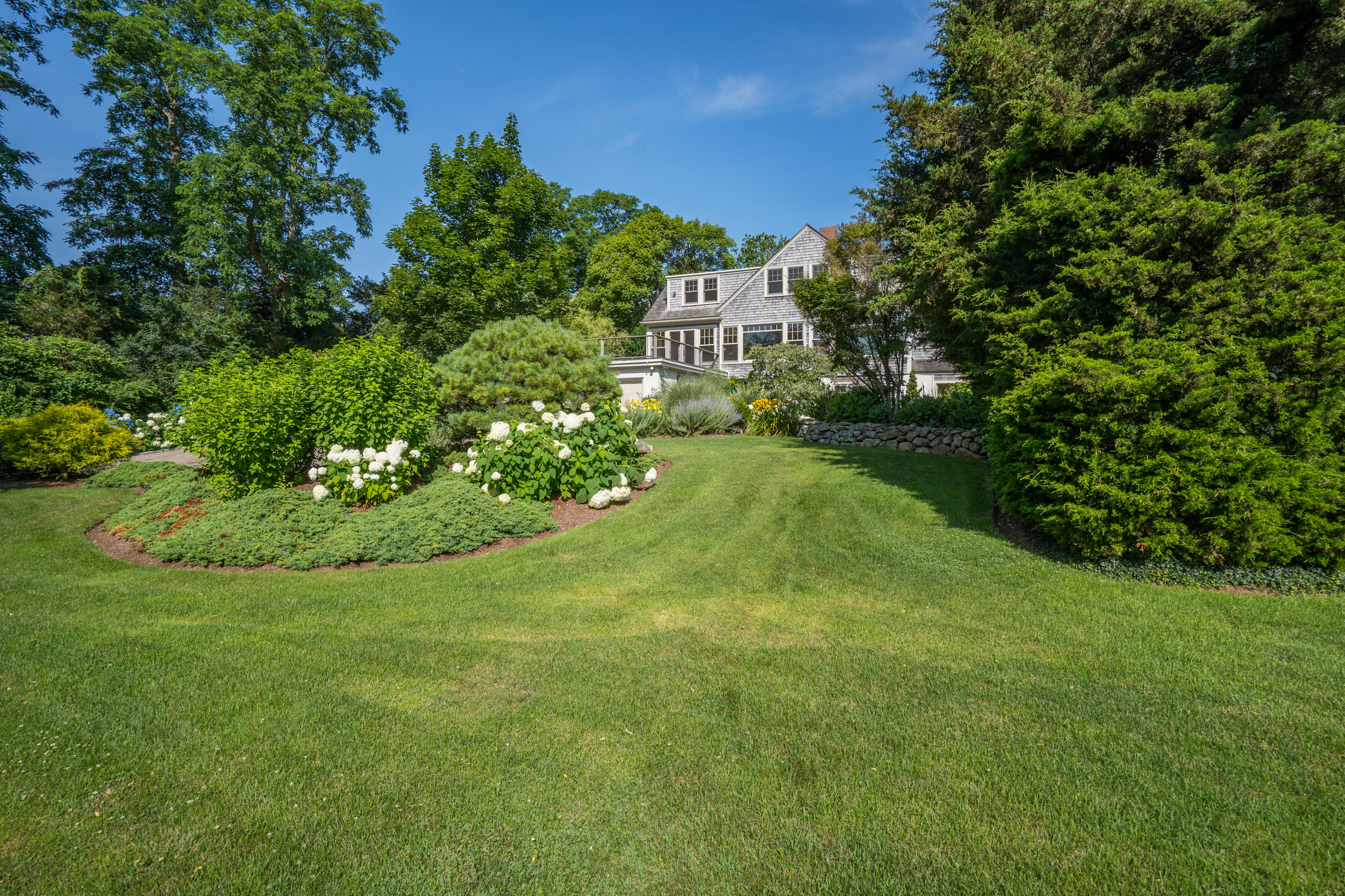 268 Elm Road Falmouth, MA 02540 - Photo 27 of 29 a view of a big garden with plants and large trees
