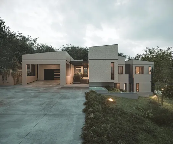 front view of a house with a yard