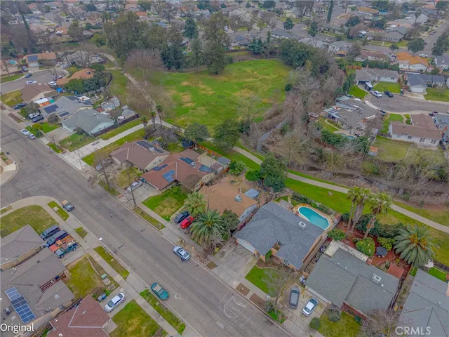 a view of a room with windows