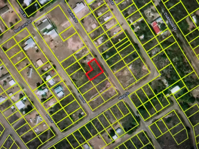 a view of a dry yard with wooden fence