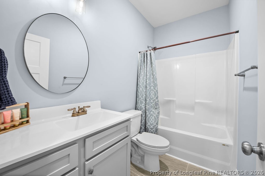 405 Turriff Way Cameron, NC 28326 - Photo 19 of 43 a bathroom with a sink a toilet and a mirror
