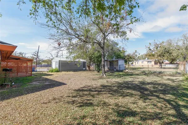 a dirt road with large trees