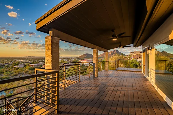a view of ocean from a balcony