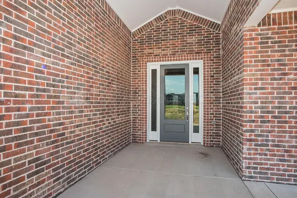 a front view of a house with a shower