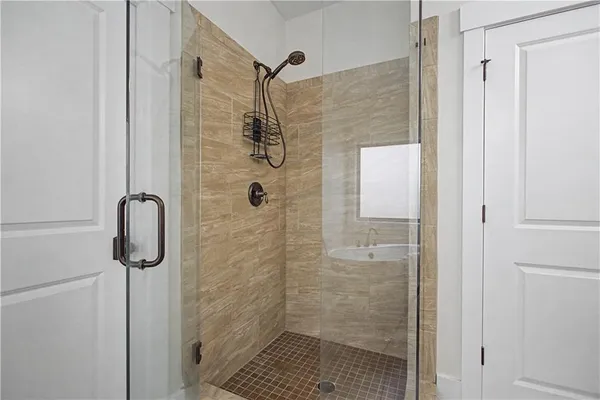 a bathroom with a shower