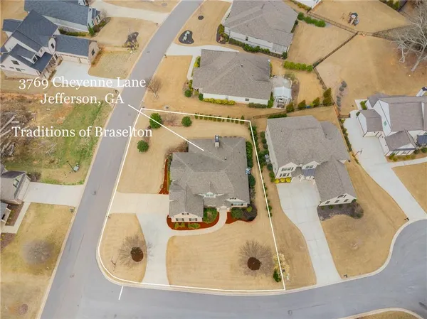 an aerial view of multiple house