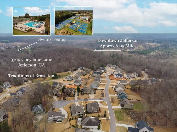 an aerial view of a house