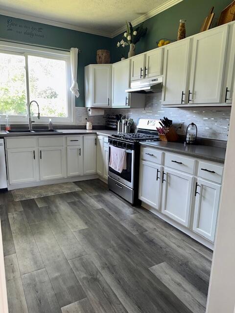 806 North 4th Street Kentland, IN 47951 - Photo 11 of 29 a kitchen with granite countertop white cabinets white appliances a sink and a window
