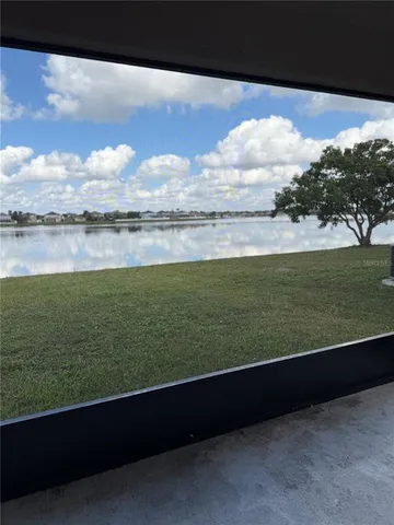 a view of lake from balcony