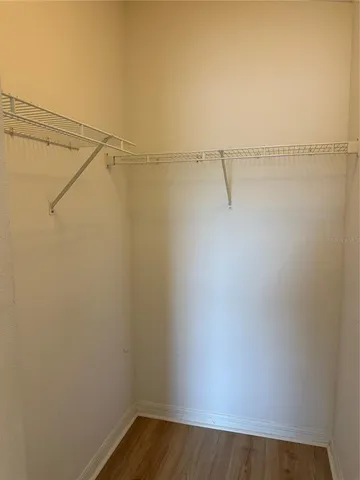 a view of small space with racks on the wall