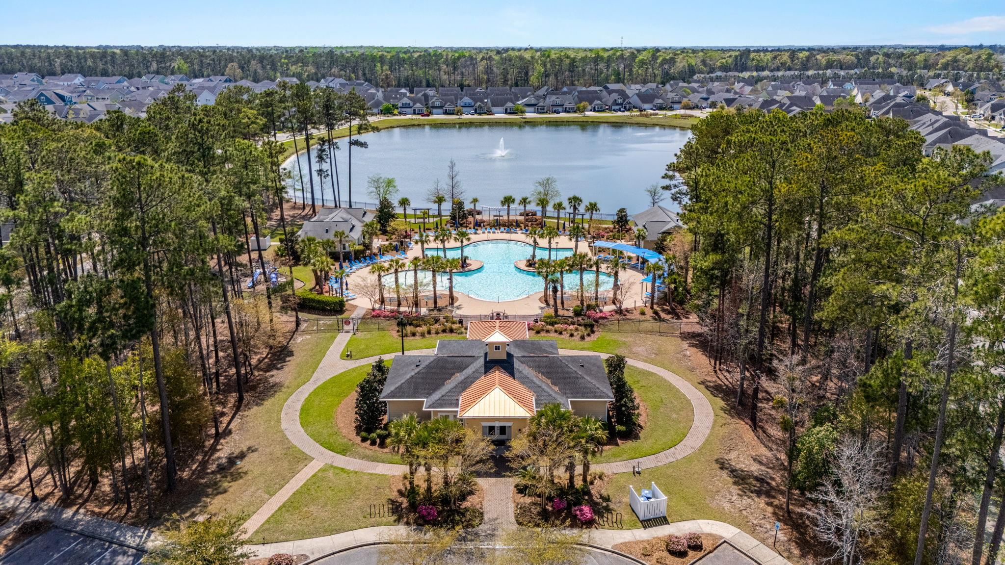 2015 Oxford Street Myrtle Beach, SC 29577 - Photo 37 of 40 Aerial view of residential area featuring a nearby body of water and a pool