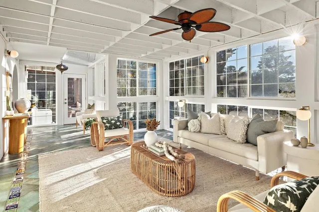 a living room with furniture