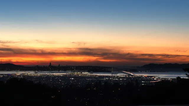 a view of city and mountain