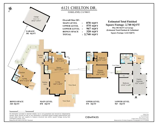 $998,000 | 6121 Chelton Drive, Oakland, CA 94611