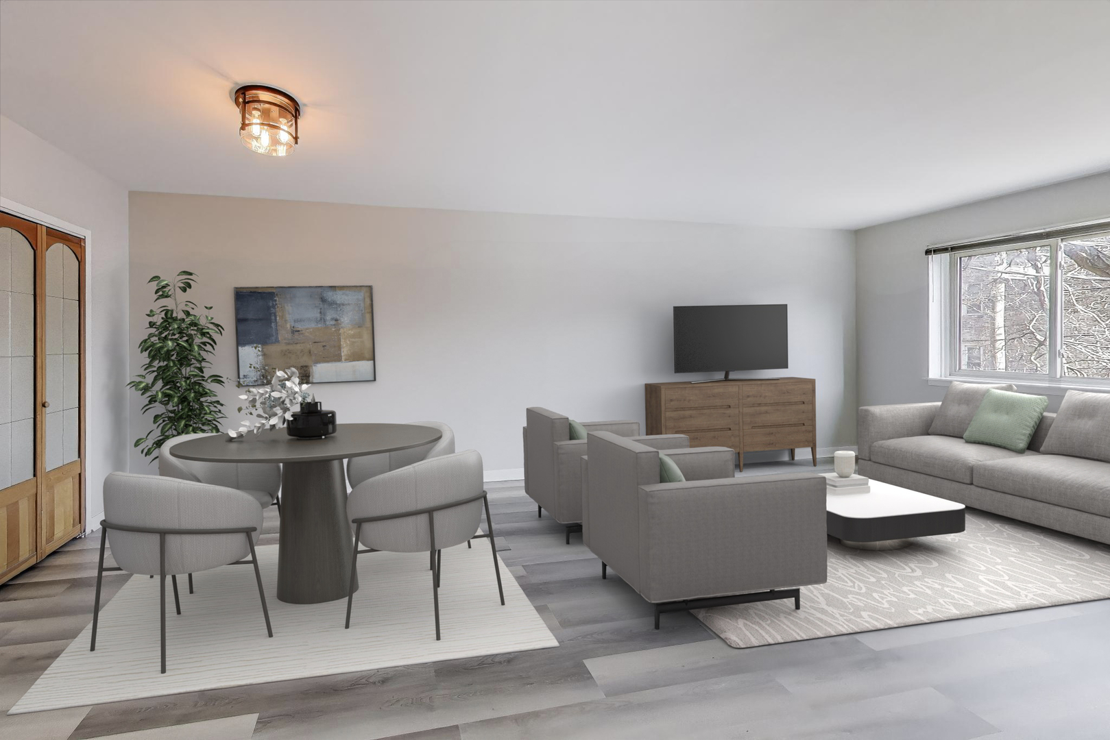 835 Ridge Avenue, Unit 205 Evanston, IL 60202 - Photo 5 of 18 a living room with furniture and a flat screen tv