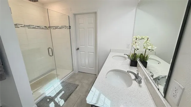 a bathroom with a shower